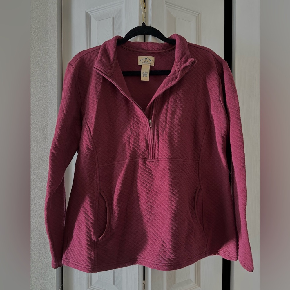 Women's Blue Mountain Quilted Half-Zip Pullover - Burgundy